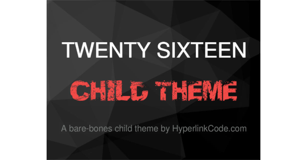 TwentySixteen Child Theme OG Image