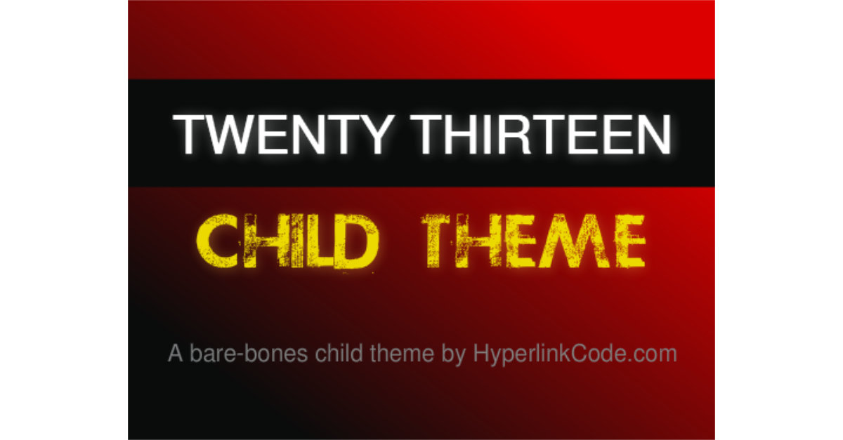 Twenty Thirteen Child Theme OG Image